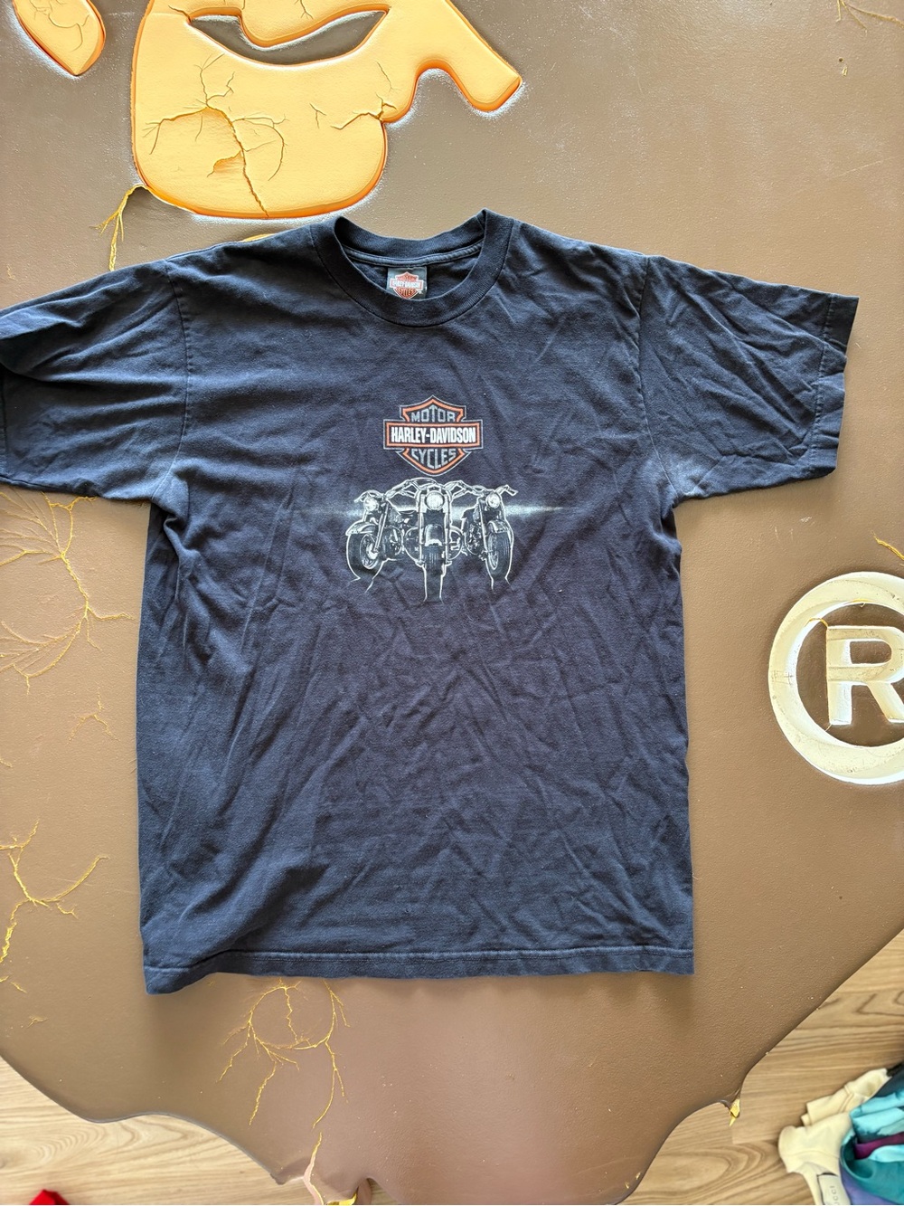 Harley-Davidson Black Short Sleeve Tee with Motorcycle Graphic